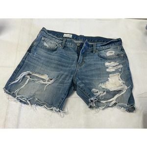 Gap Sexy Boyfriend Jean Shorts Womens Size 4/27 Distressed Light Wash Denim